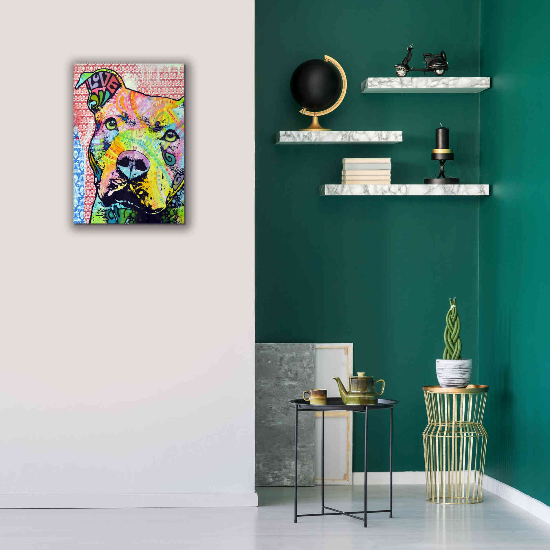 'Thoughtful Pit Bull This Years Love 2013 Part 1' by Dean Russo, Giclee Canvas Wall Art,18x26