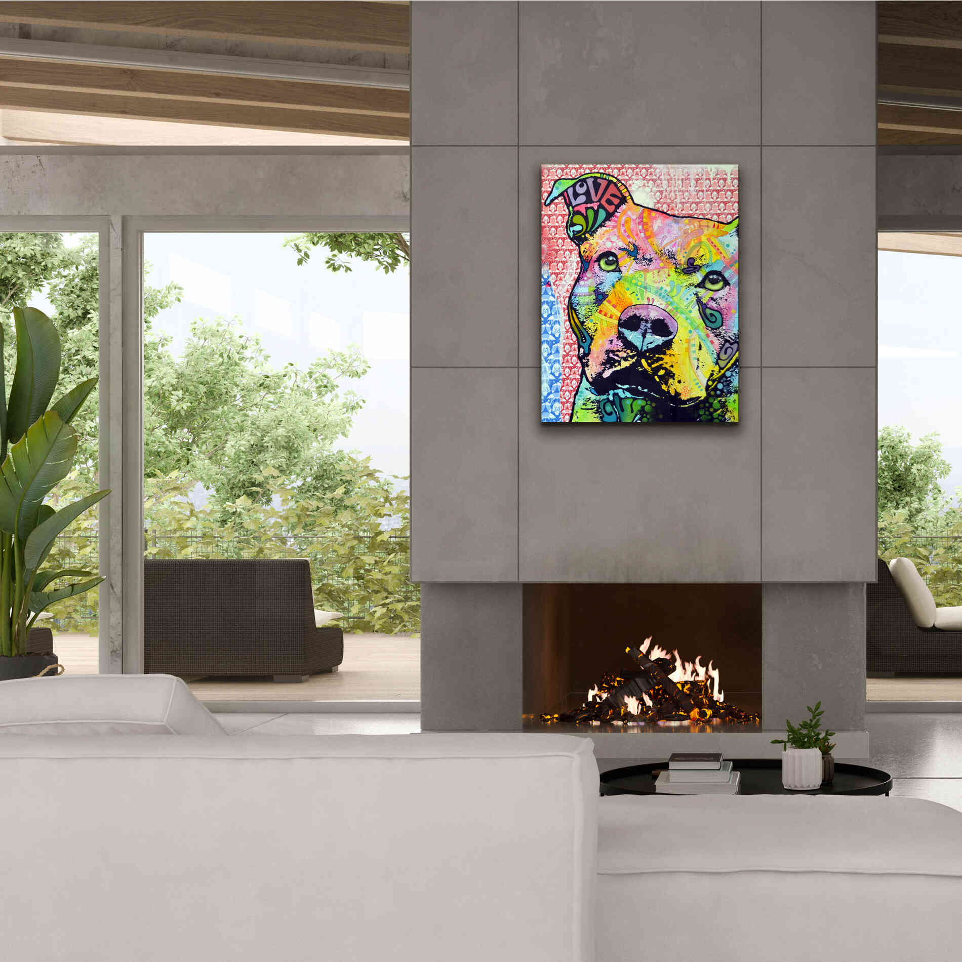 'Thoughtful Pit Bull This Years Love 2013 Part 1' by Dean Russo, Giclee Canvas Wall Art,26x34