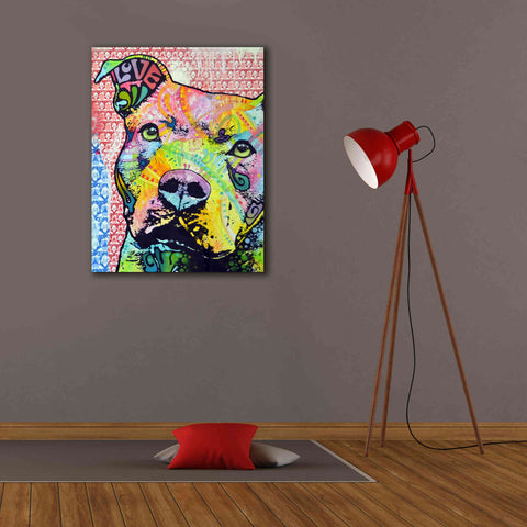 Image of 'Thoughtful Pit Bull This Years Love 2013 Part 1' by Dean Russo, Giclee Canvas Wall Art,26x34