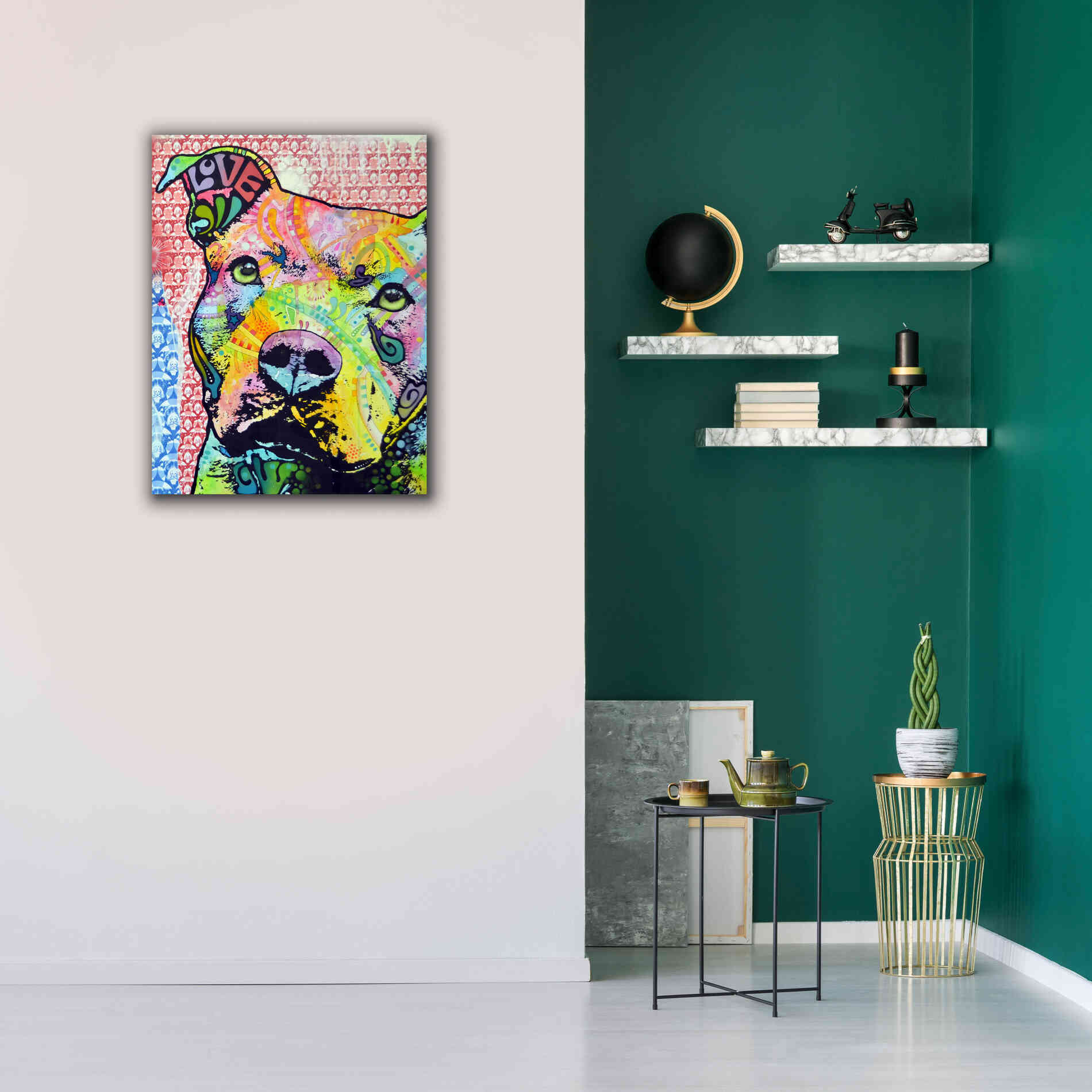 'Thoughtful Pit Bull This Years Love 2013 Part 1' by Dean Russo, Giclee Canvas Wall Art,26x34