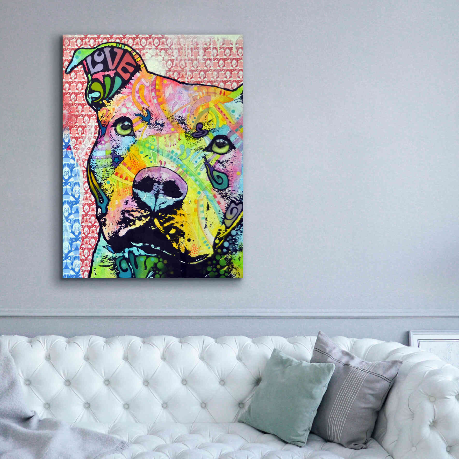 'Thoughtful Pit Bull This Years Love 2013 Part 1' by Dean Russo, Giclee Canvas Wall Art,40x54