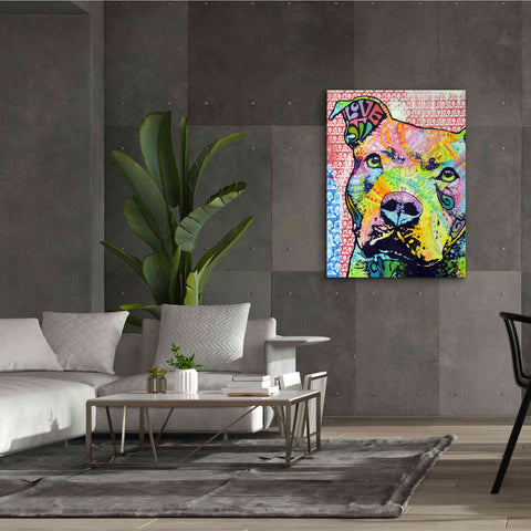Image of 'Thoughtful Pit Bull This Years Love 2013 Part 1' by Dean Russo, Giclee Canvas Wall Art,40x54