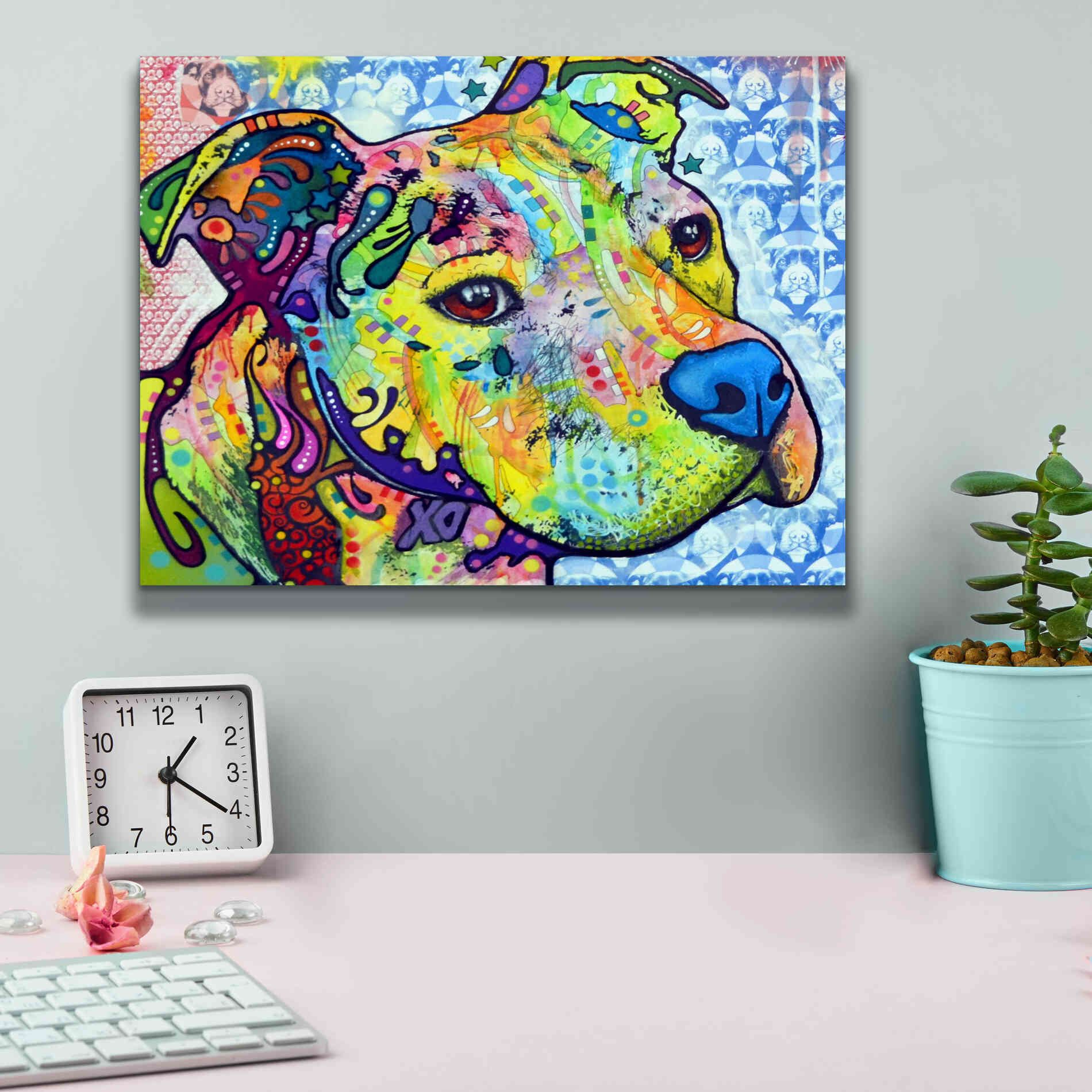 'Thoughtful Pit Bull This Years Love 2013 Part 2' by Dean Russo, Giclee Canvas Wall Art,16x12