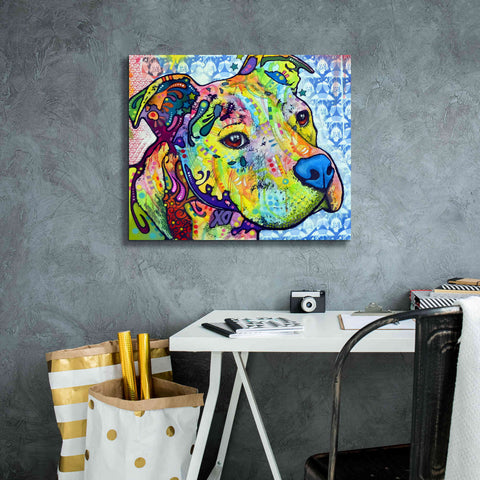 Image of 'Thoughtful Pit Bull This Years Love 2013 Part 2' by Dean Russo, Giclee Canvas Wall Art,24x20