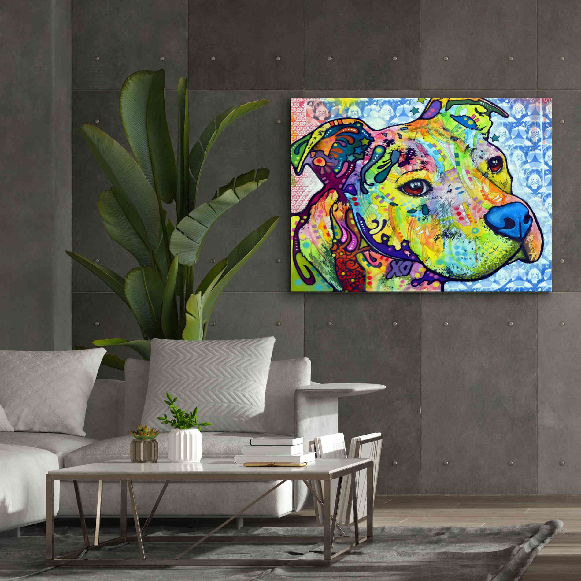 'Thoughtful Pit Bull This Years Love 2013 Part 2' by Dean Russo, Giclee Canvas Wall Art,54x40