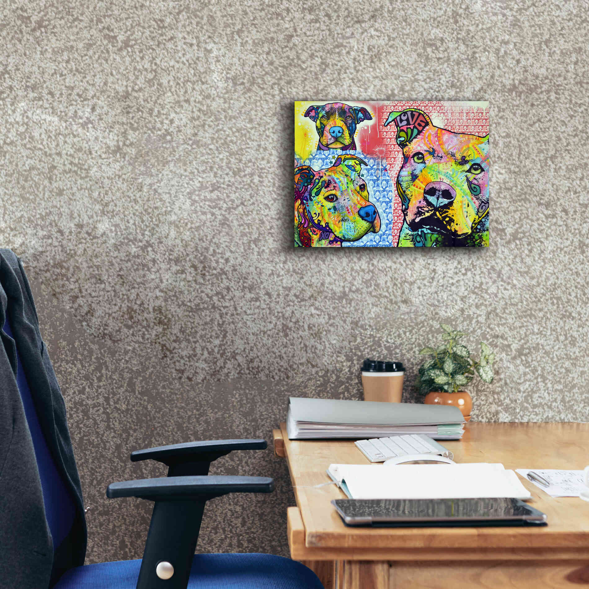 'Thoughtful Pit Bull This Years Love 2013 Part 3' by Dean Russo, Giclee Canvas Wall Art,16x12