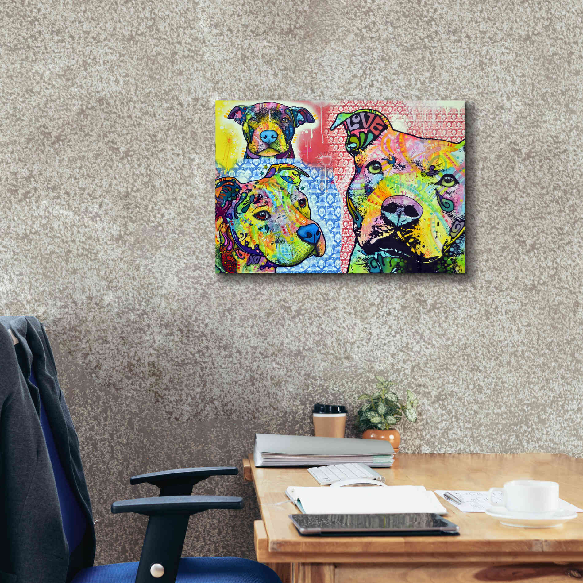 'Thoughtful Pit Bull This Years Love 2013 Part 3' by Dean Russo, Giclee Canvas Wall Art,26x18