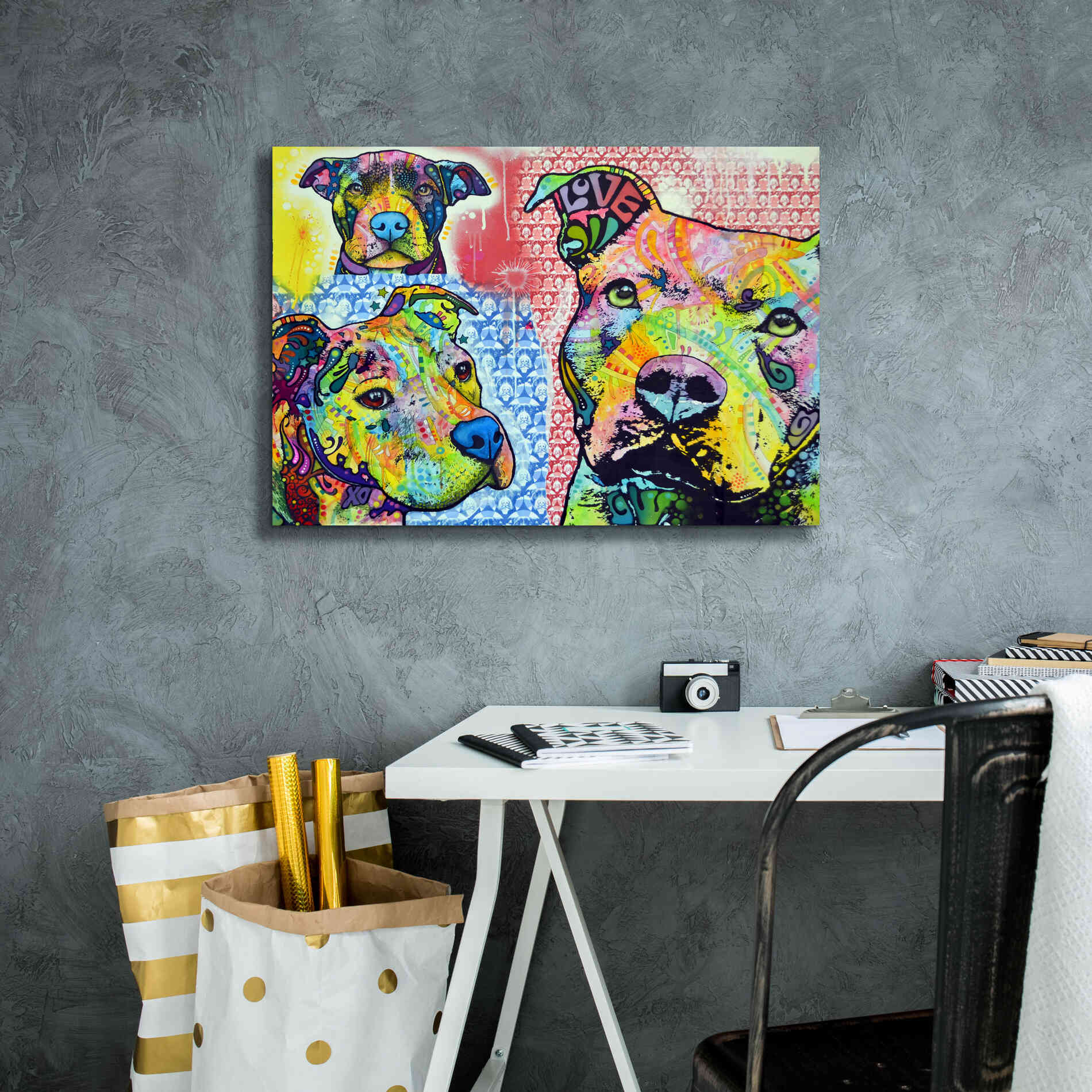 'Thoughtful Pit Bull This Years Love 2013 Part 3' by Dean Russo, Giclee Canvas Wall Art,26x18