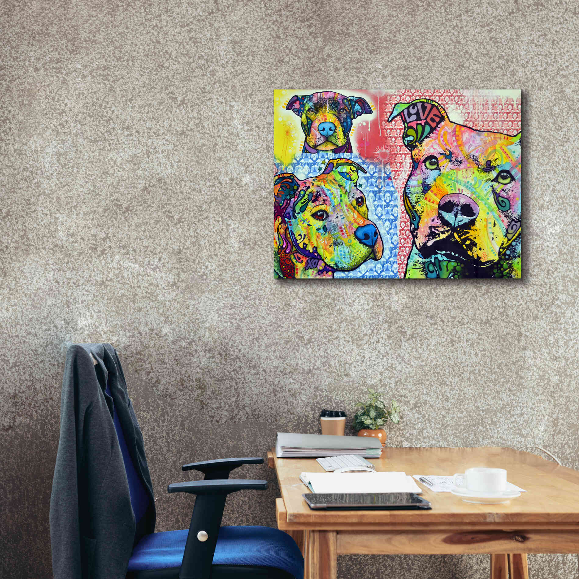 'Thoughtful Pit Bull This Years Love 2013 Part 3' by Dean Russo, Giclee Canvas Wall Art,34x26