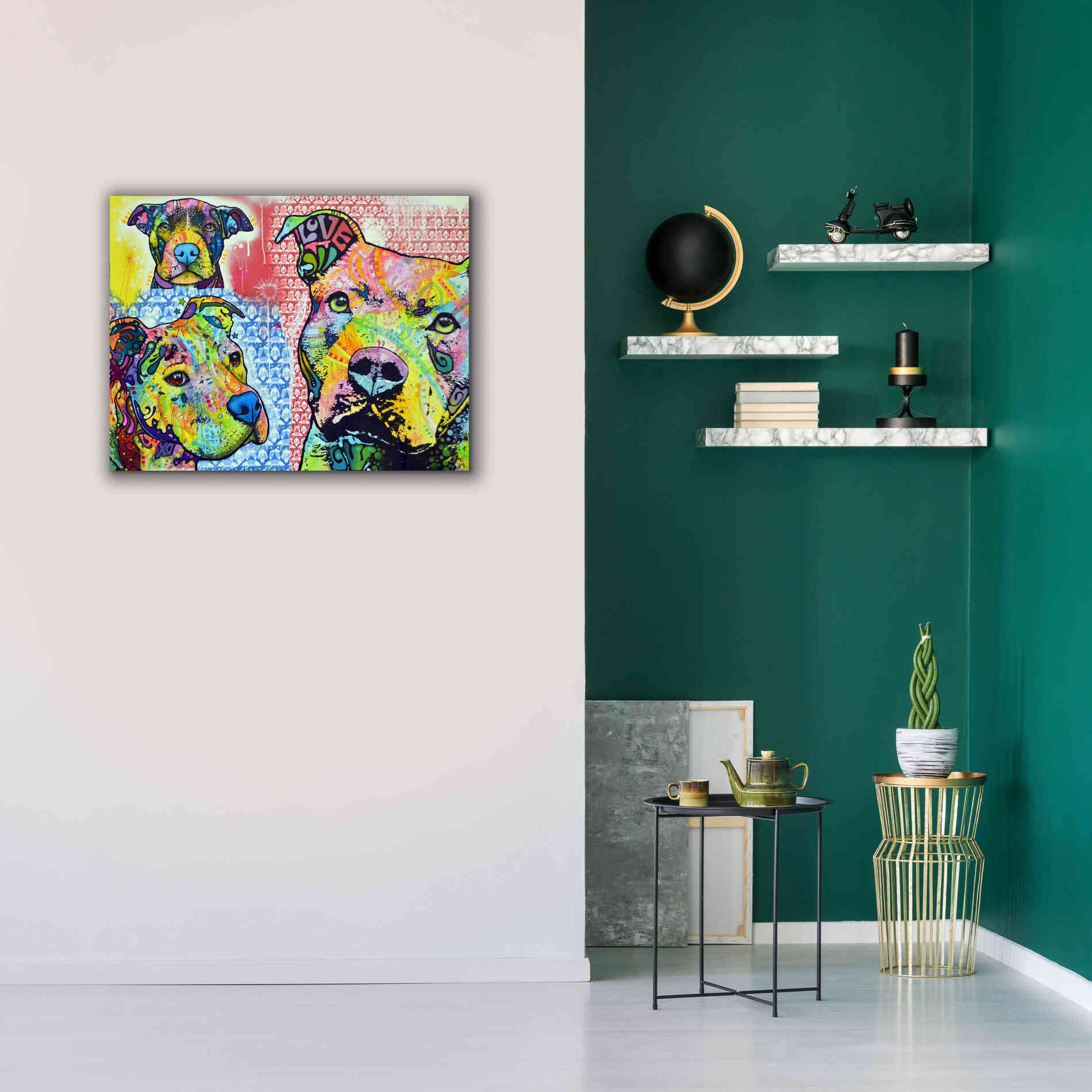 'Thoughtful Pit Bull This Years Love 2013 Part 3' by Dean Russo, Giclee Canvas Wall Art,34x26