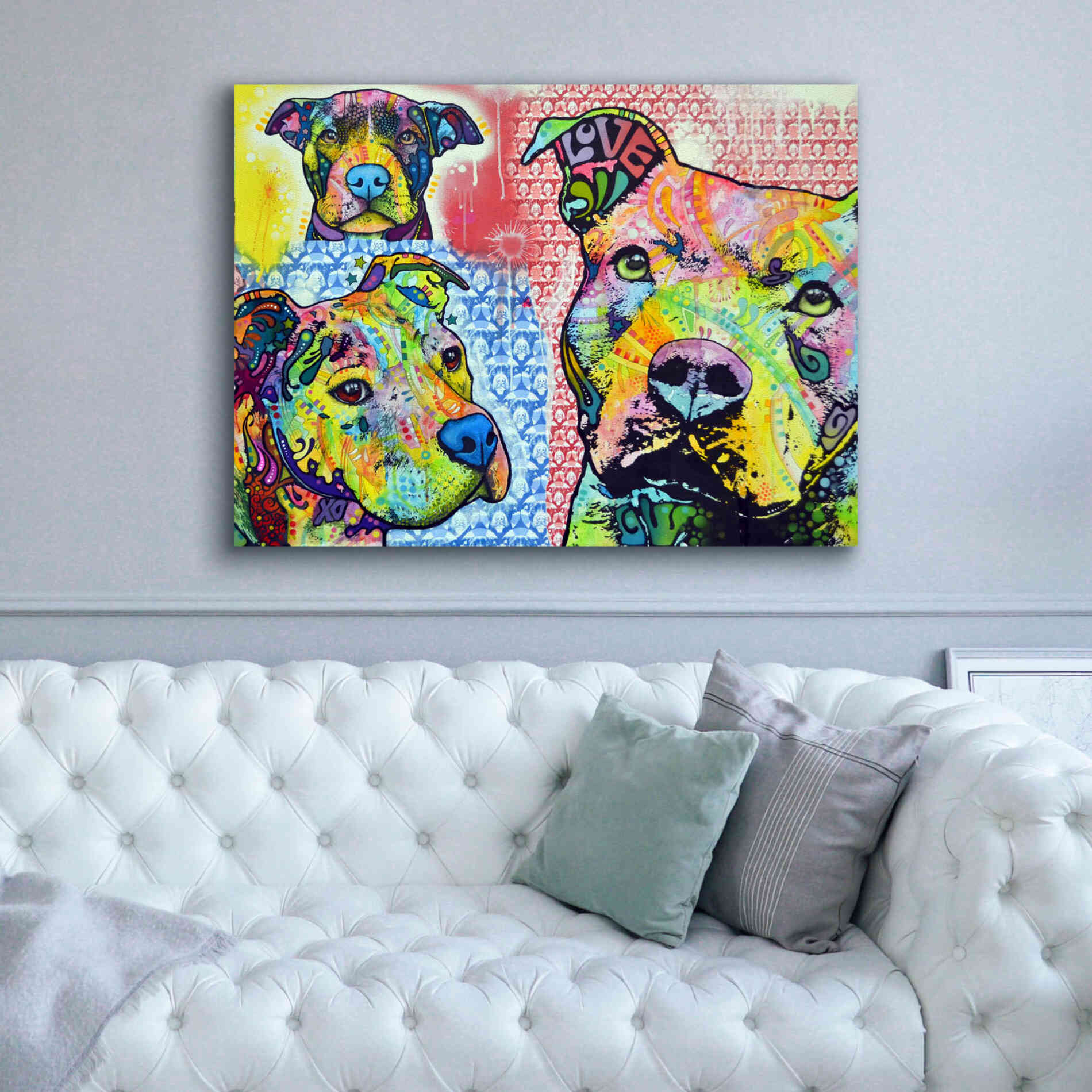 'Thoughtful Pit Bull This Years Love 2013 Part 3' by Dean Russo, Giclee Canvas Wall Art,54x40