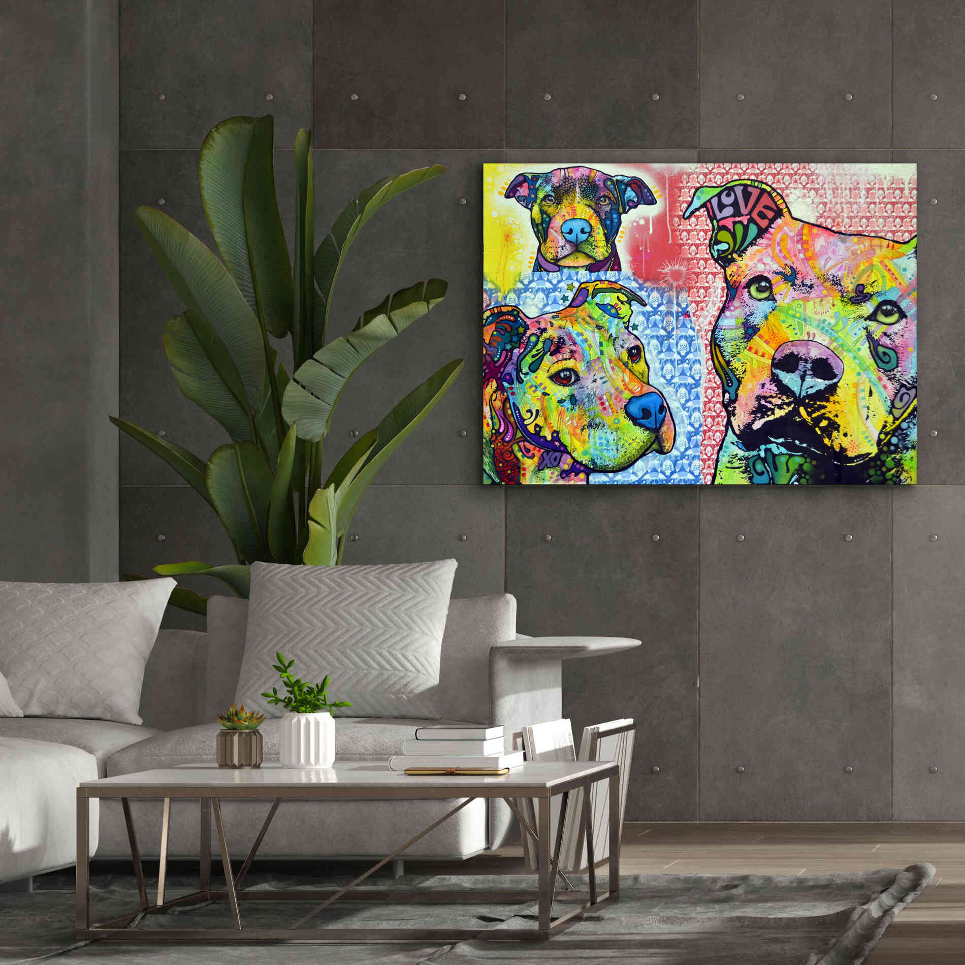 'Thoughtful Pit Bull This Years Love 2013 Part 3' by Dean Russo, Giclee Canvas Wall Art,54x40