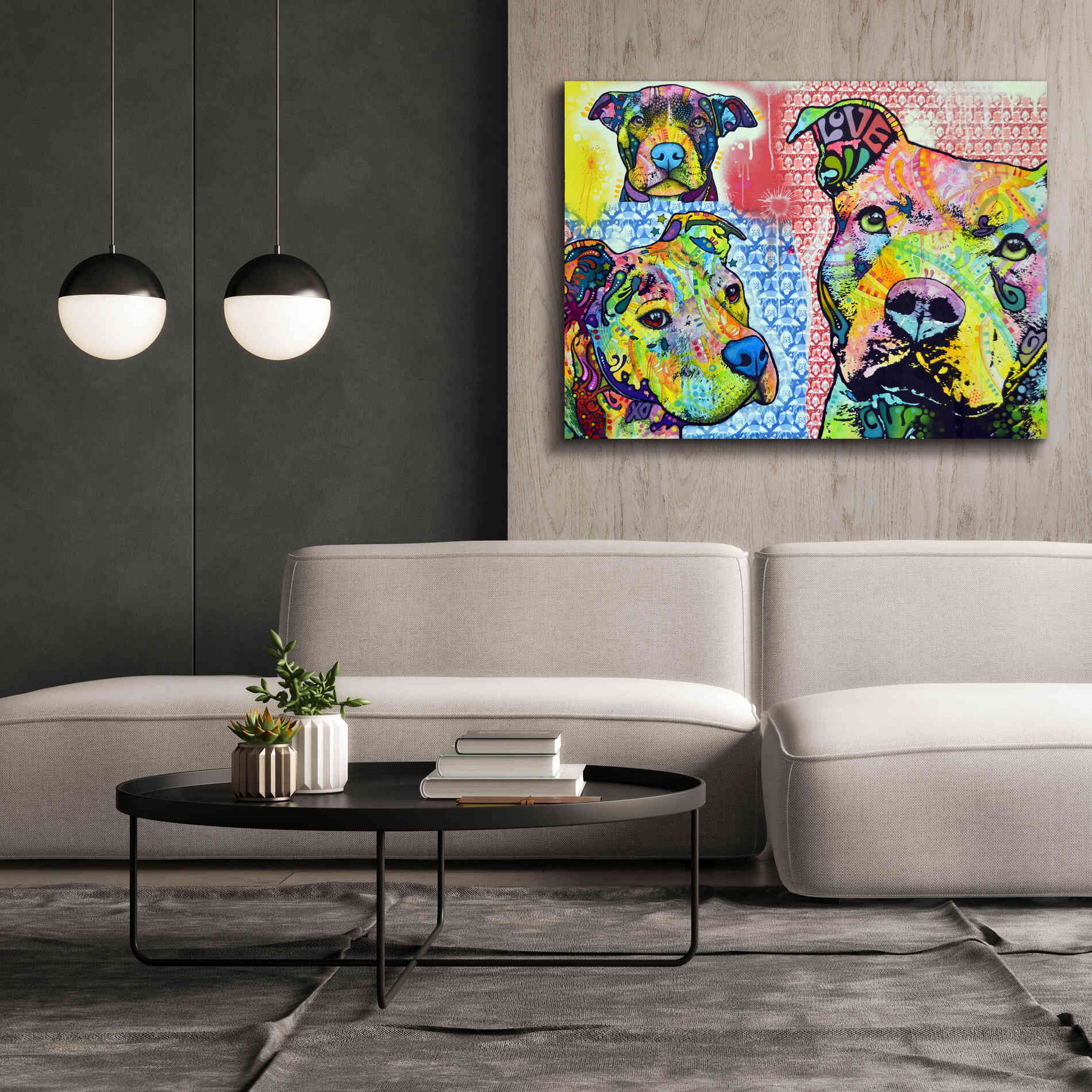 'Thoughtful Pit Bull This Years Love 2013 Part 3' by Dean Russo, Giclee Canvas Wall Art,54x40