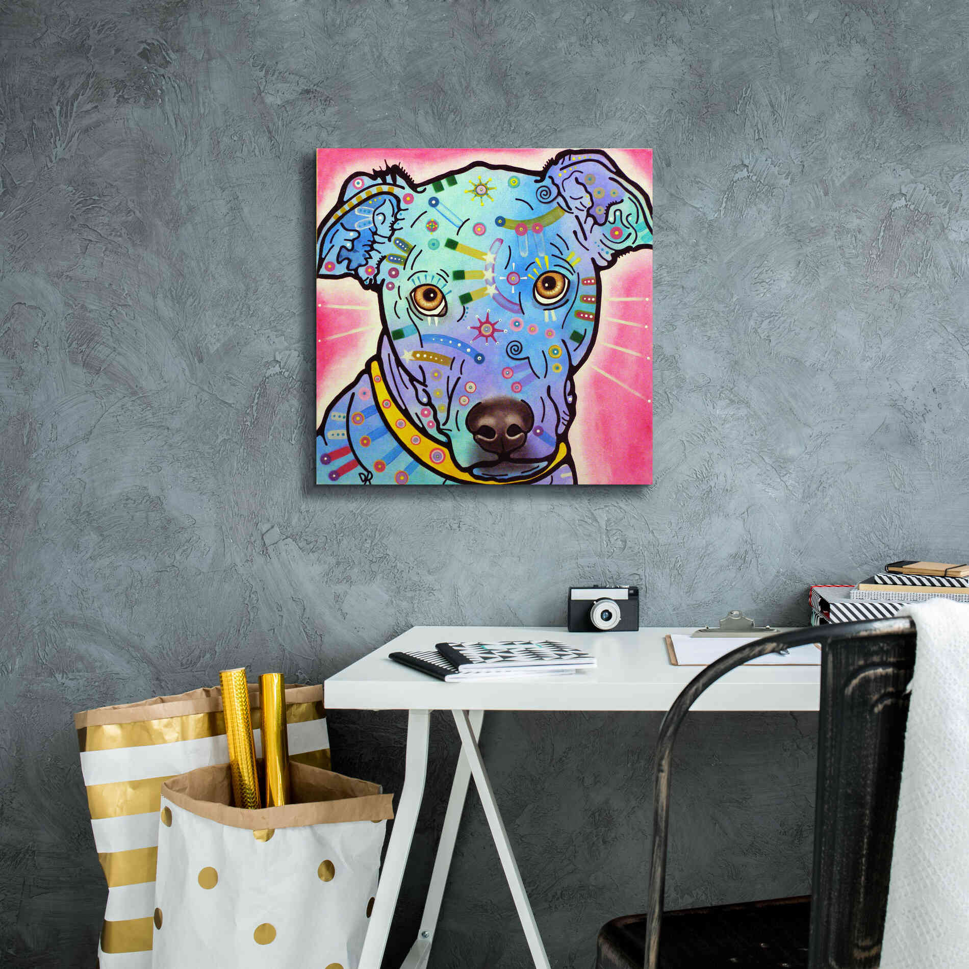 'Leer' by Dean Russo, Giclee Canvas Wall Art,18x18