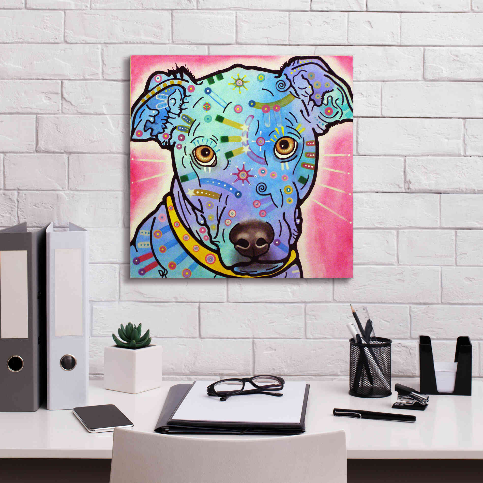 'Leer' by Dean Russo, Giclee Canvas Wall Art,18x18