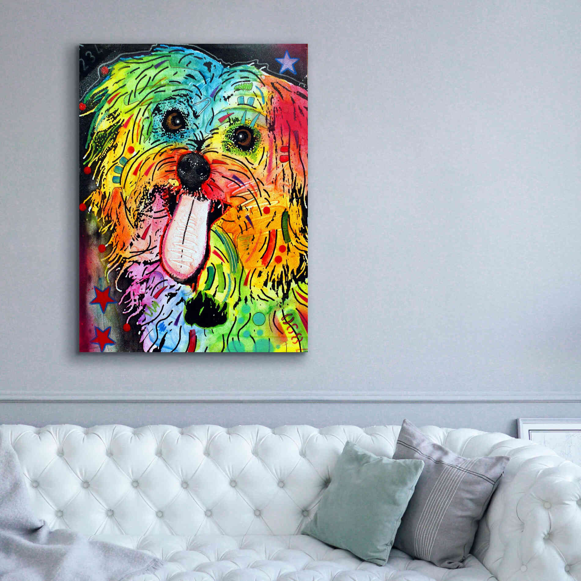 'Shih Tzu' by Dean Russo, Giclee Canvas Wall Art,40x54