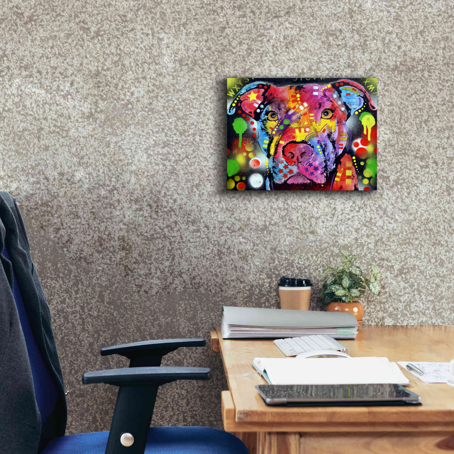 'The Brooklyn Pit Bull' by Dean Russo, Giclee Canvas Wall Art,16x12