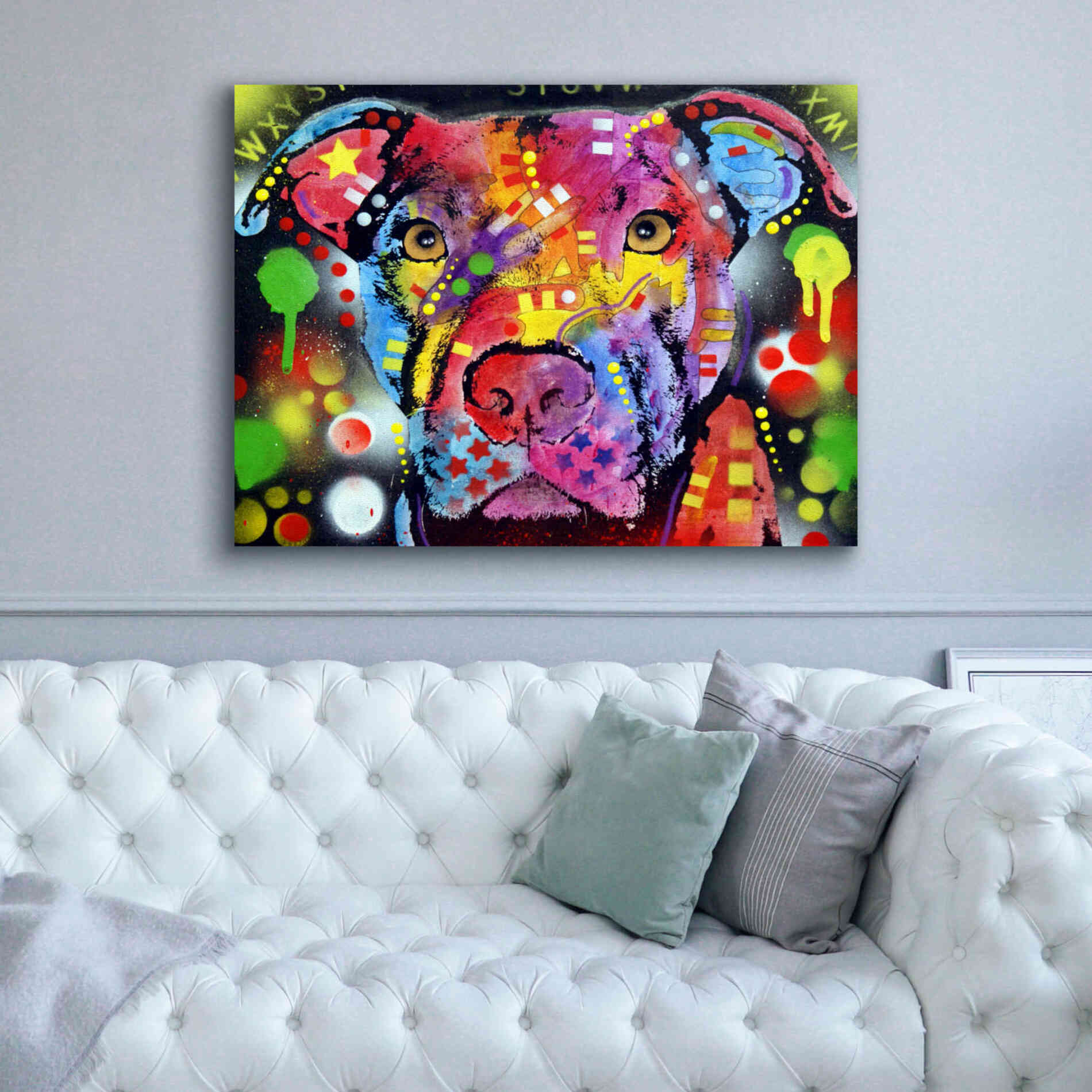 'The Brooklyn Pit Bull' by Dean Russo, Giclee Canvas Wall Art,54x40