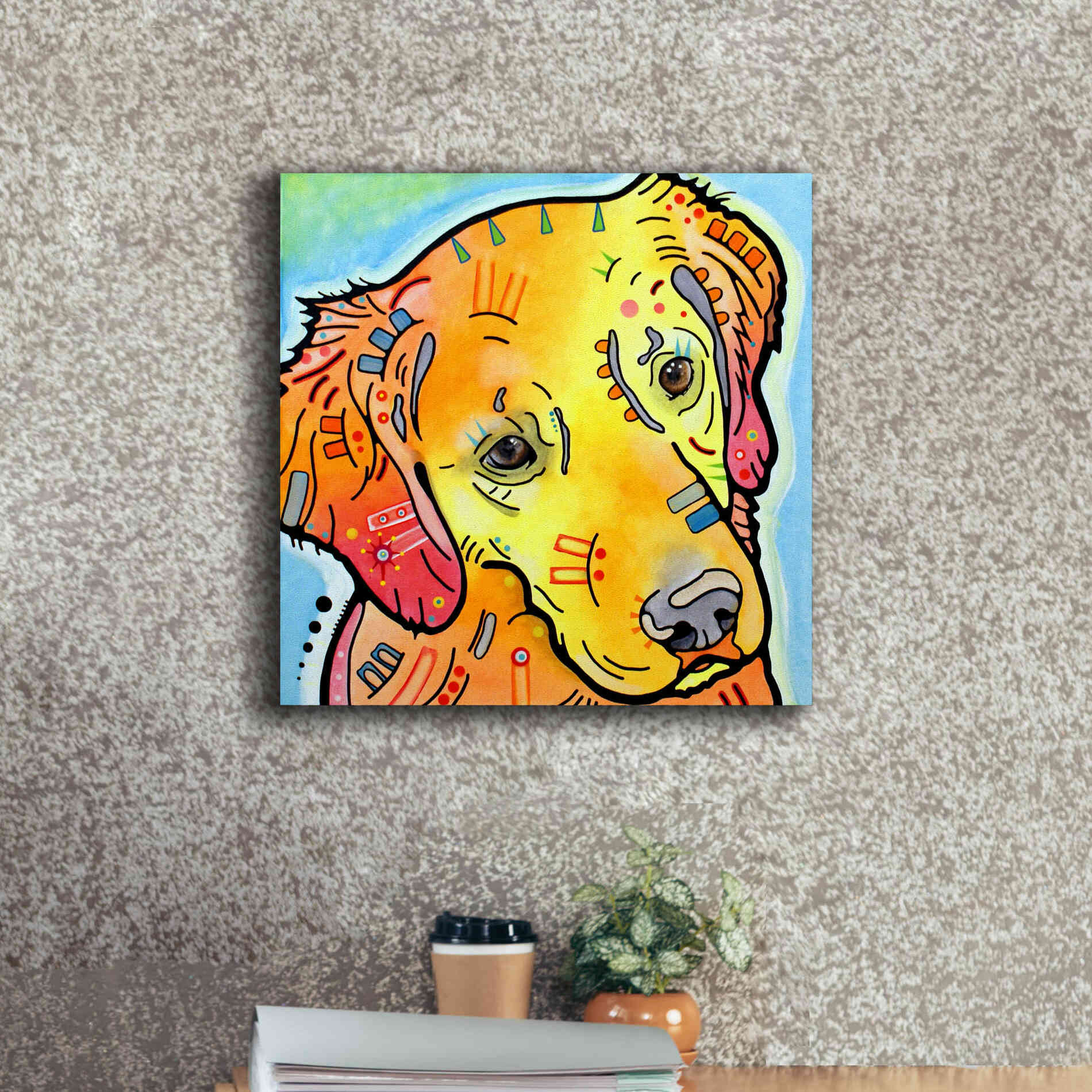 'The Golden(Ish) Retriever' by Dean Russo, Giclee Canvas Wall Art,18x18