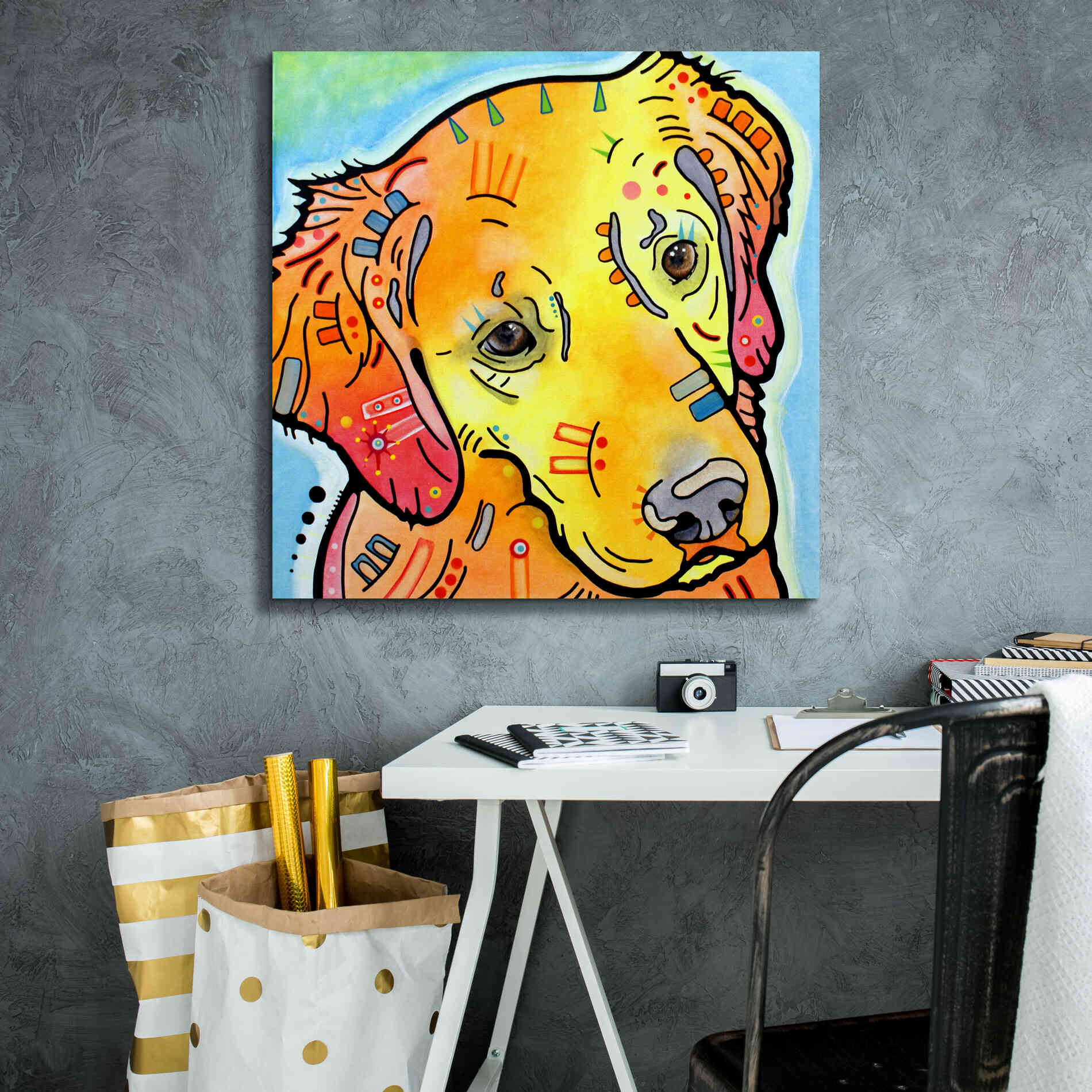 'The Golden(Ish) Retriever' by Dean Russo, Giclee Canvas Wall Art,26x26