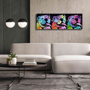 '3 Bulldogs' by Dean Russo, Giclee Canvas Wall Art,60x20