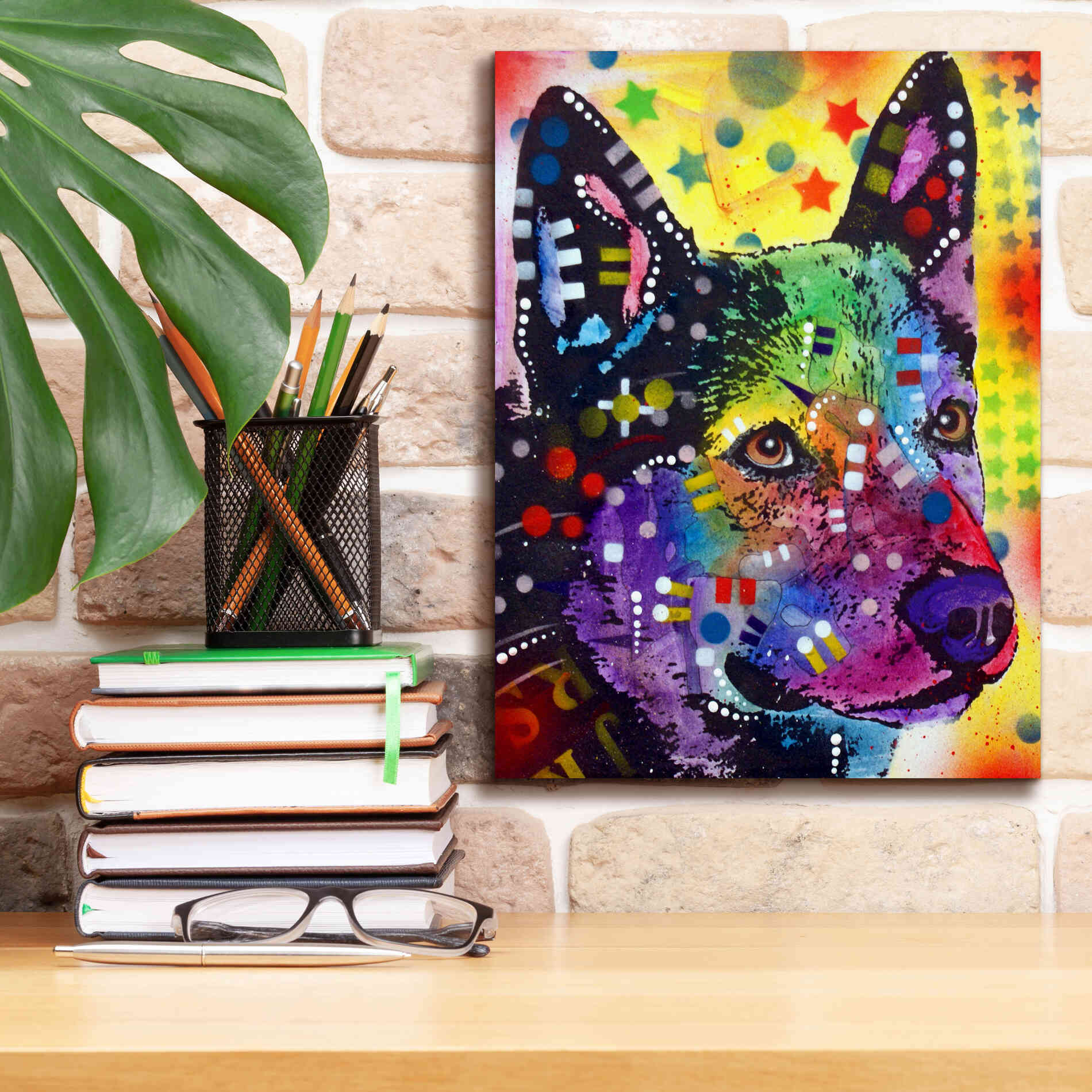 'Aus Cattle Dog' by Dean Russo, Giclee Canvas Wall Art,12x16