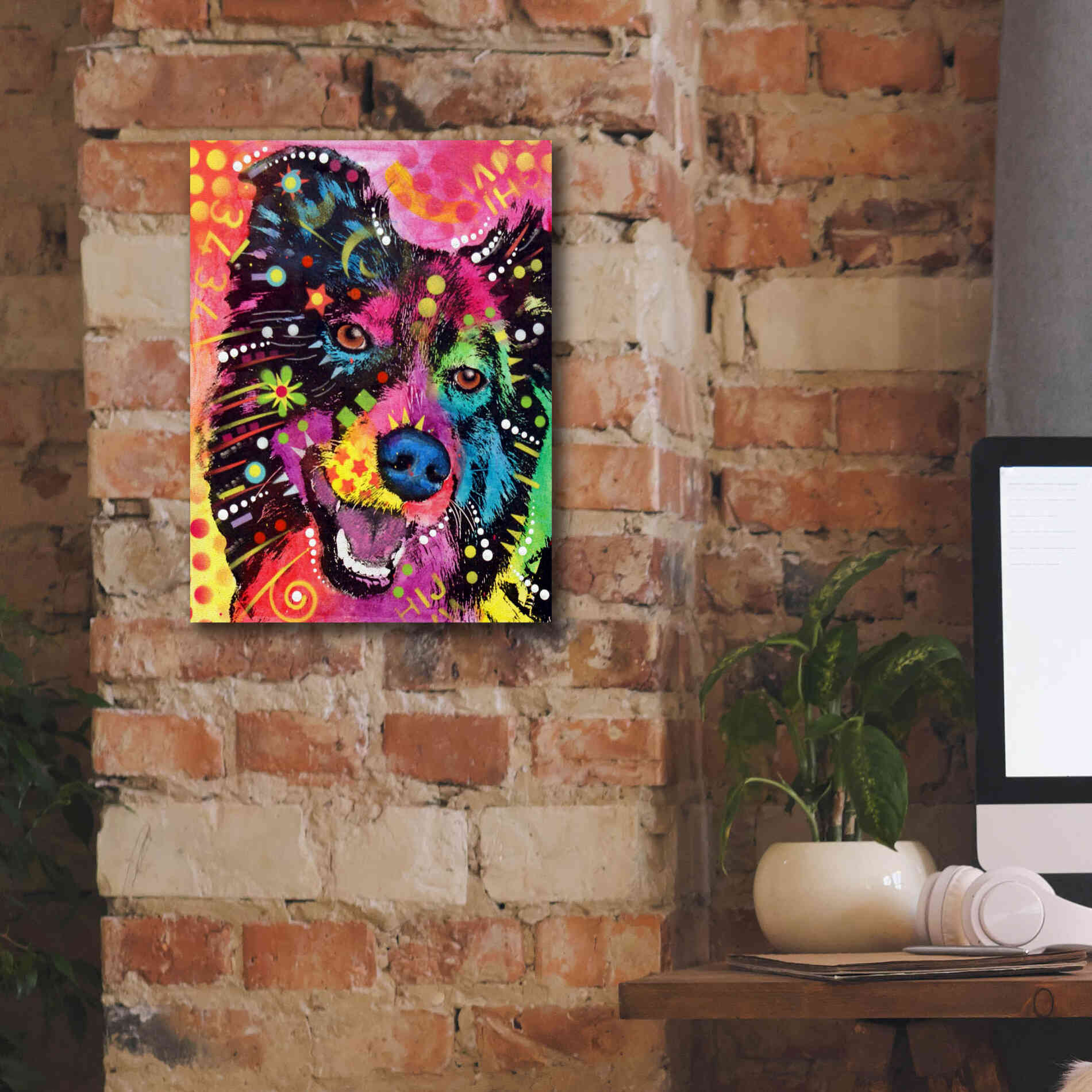 'Border Collie 2' by Dean Russo, Giclee Canvas Wall Art,12x16