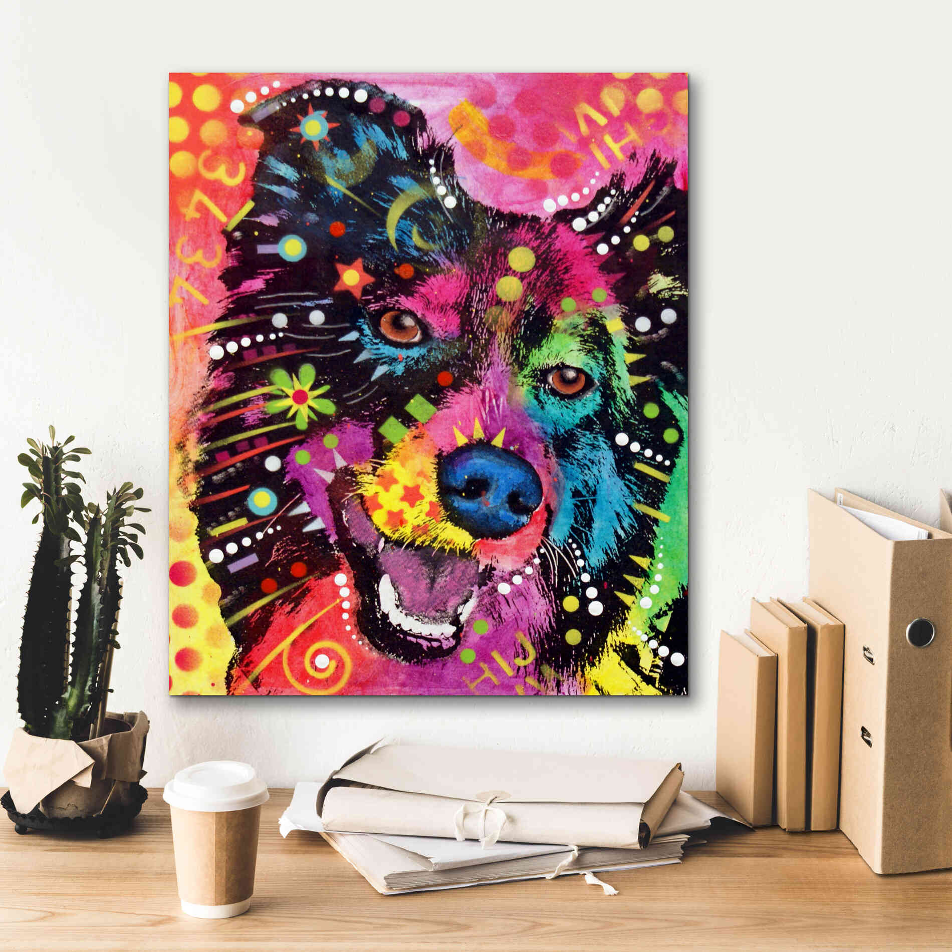 'Border Collie 2' by Dean Russo, Giclee Canvas Wall Art,20x24