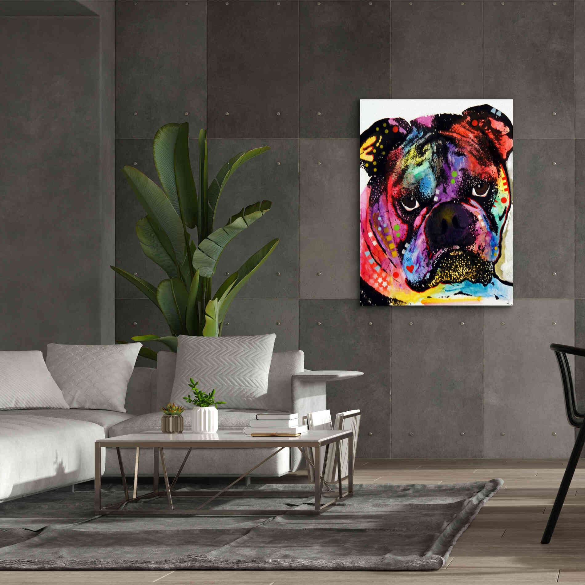 'Bulldog' by Dean Russo, Giclee Canvas Wall Art,40x54