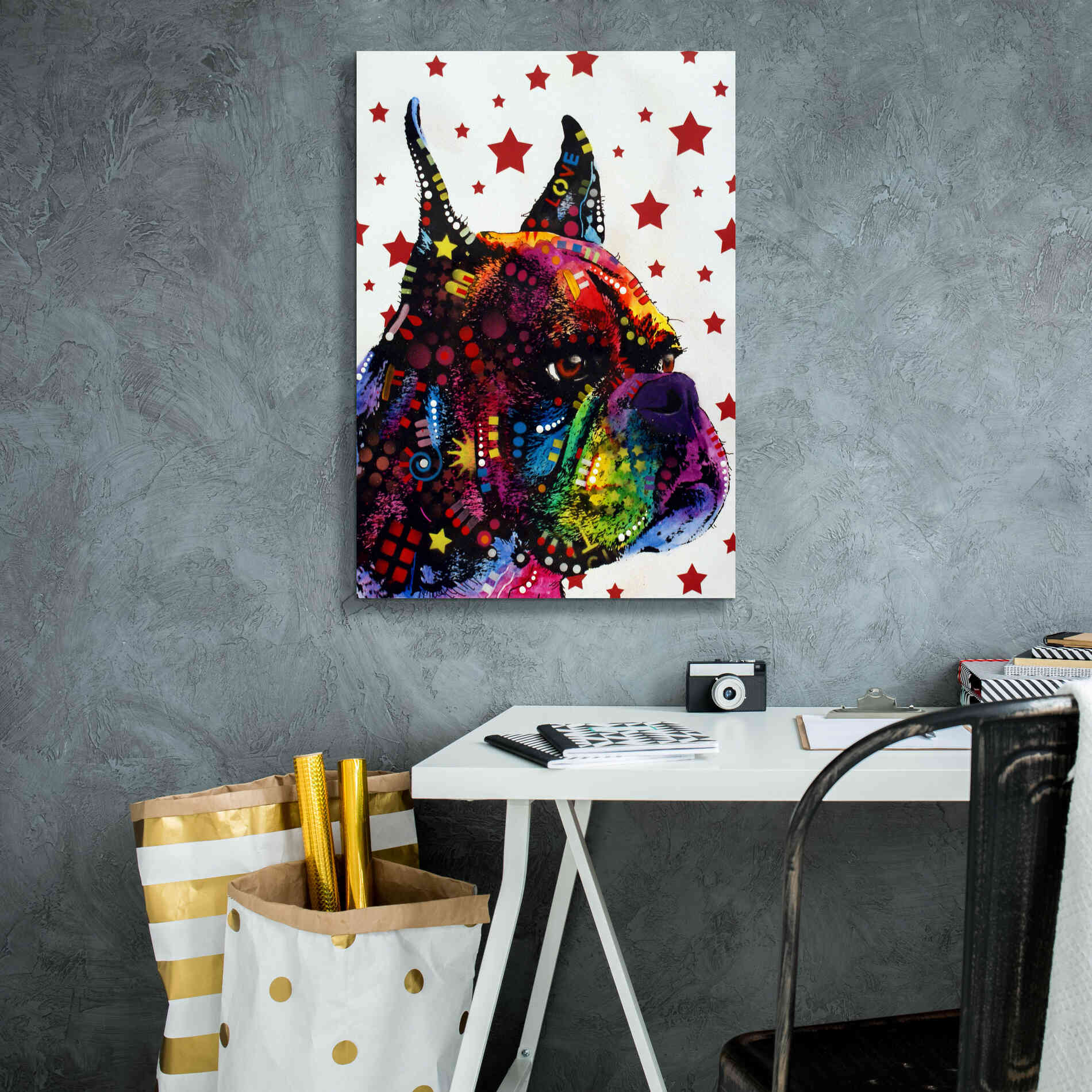 'Profile Boxer 2' by Dean Russo, Giclee Canvas Wall Art,18x26