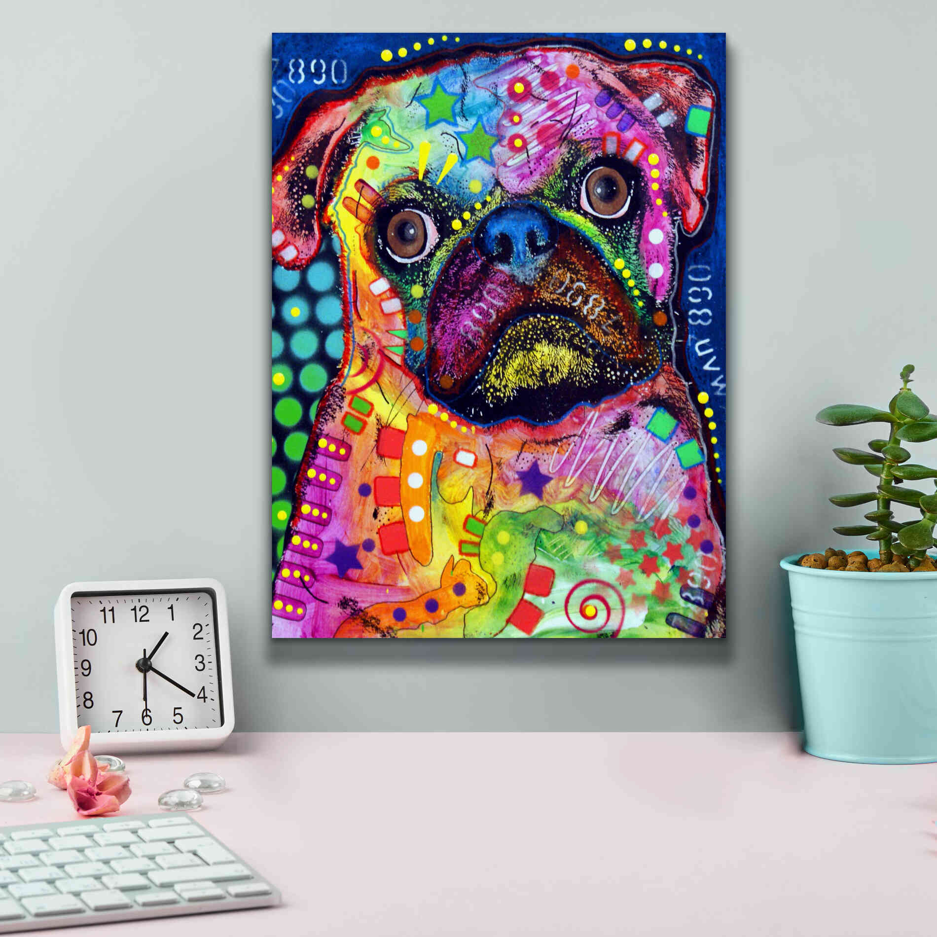 'Pug 2' by Dean Russo, Giclee Canvas Wall Art,12x16