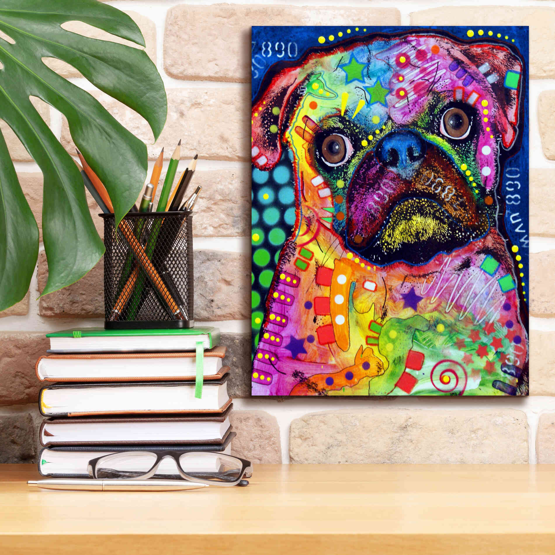 'Pug 2' by Dean Russo, Giclee Canvas Wall Art,12x16