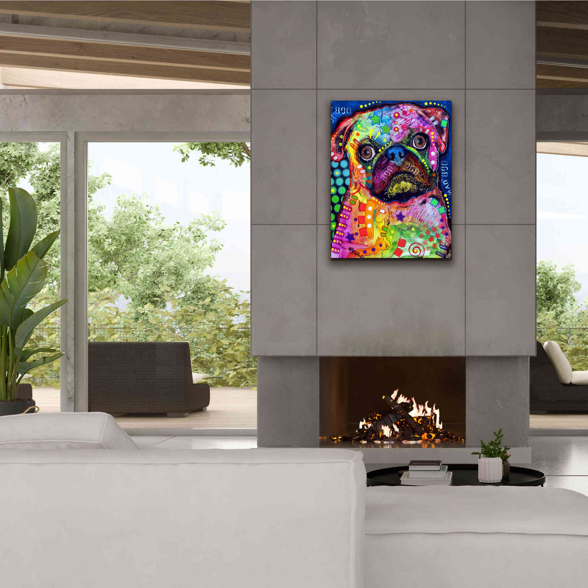 'Pug 2' by Dean Russo, Giclee Canvas Wall Art,26x34