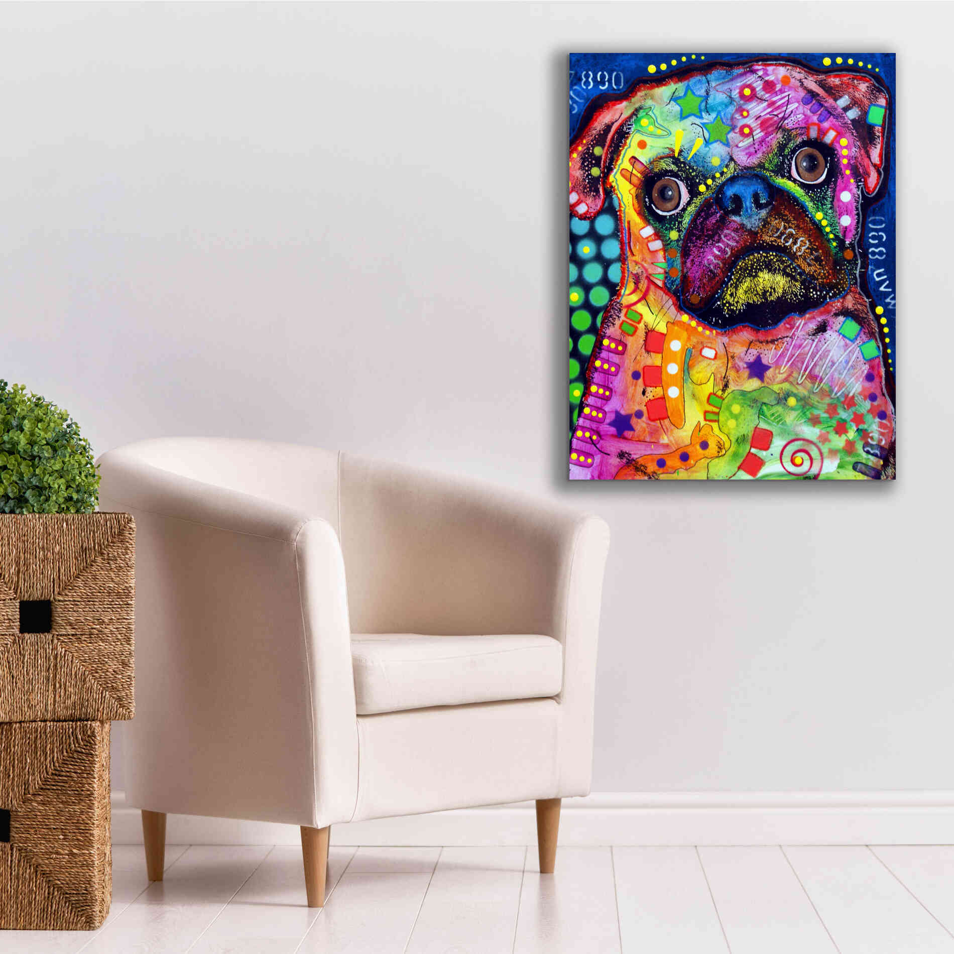 'Pug 2' by Dean Russo, Giclee Canvas Wall Art,26x34