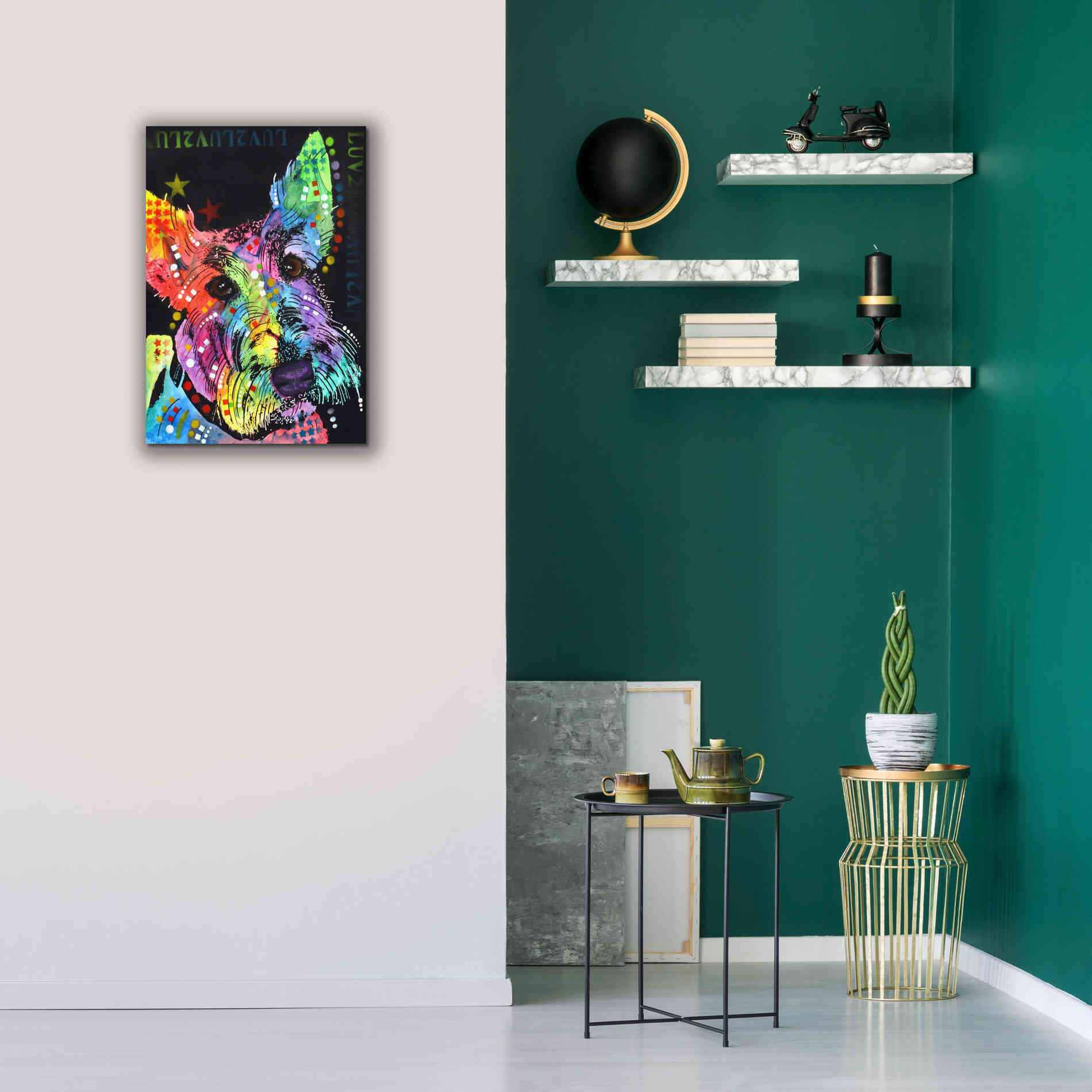 'Scottish Terrier' by Dean Russo, Giclee Canvas Wall Art,18x26