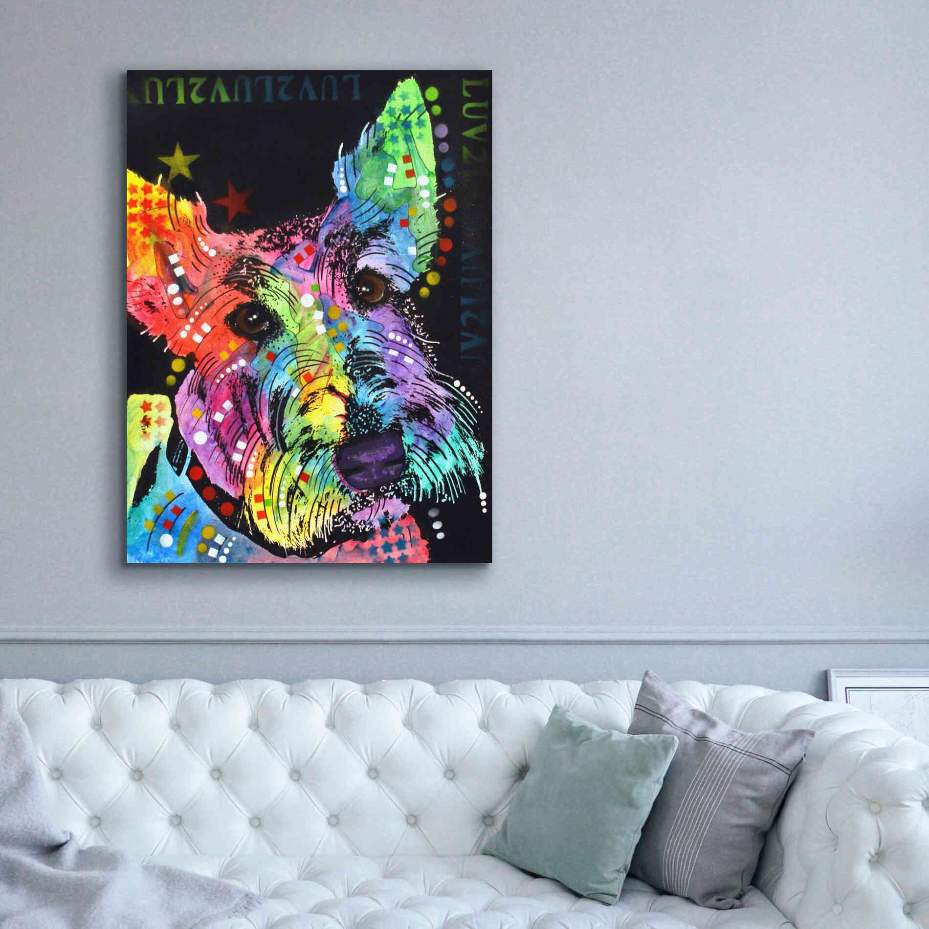 'Scottish Terrier' by Dean Russo, Giclee Canvas Wall Art,40x54
