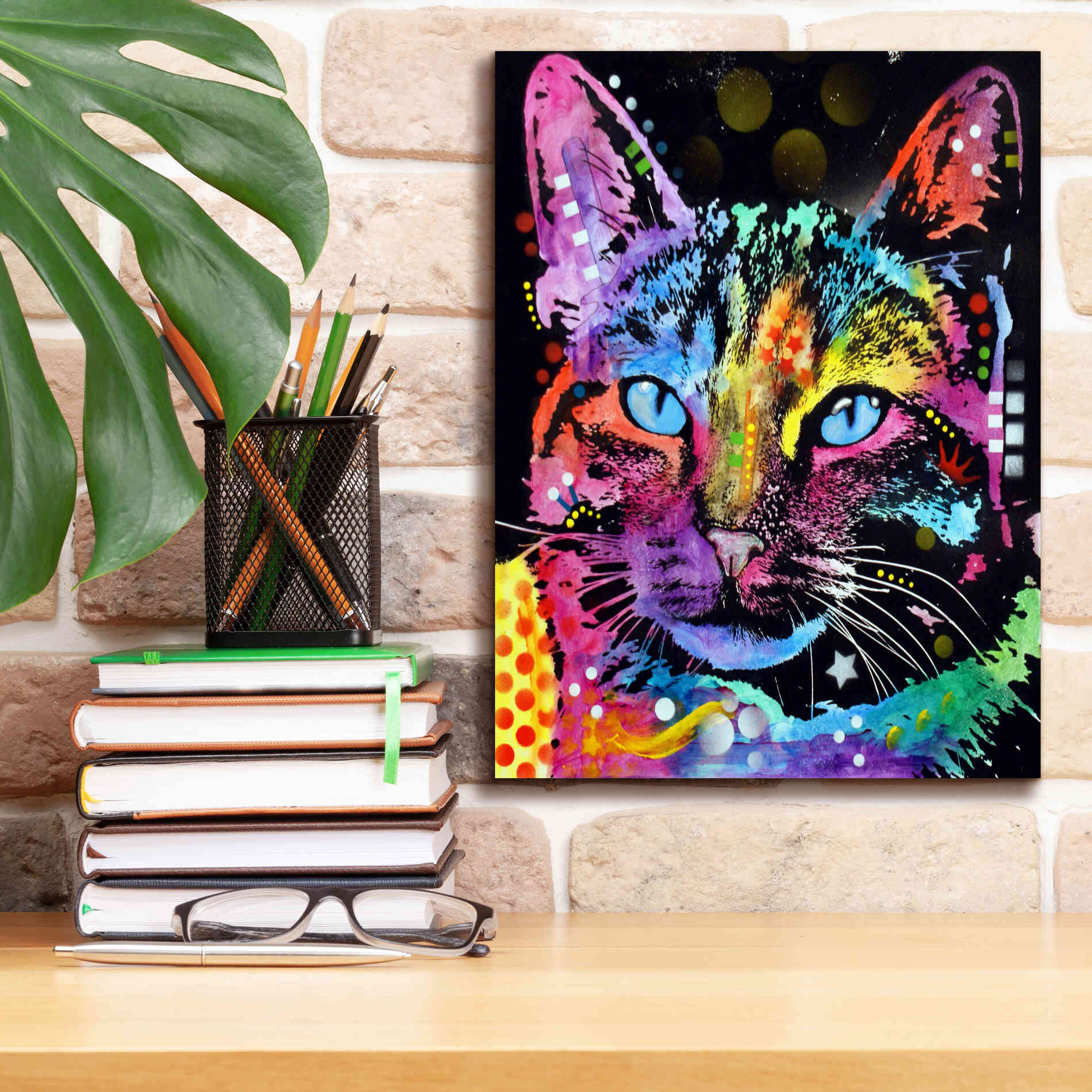 'Thoughtful Cat' by Dean Russo, Giclee Canvas Wall Art,12x16