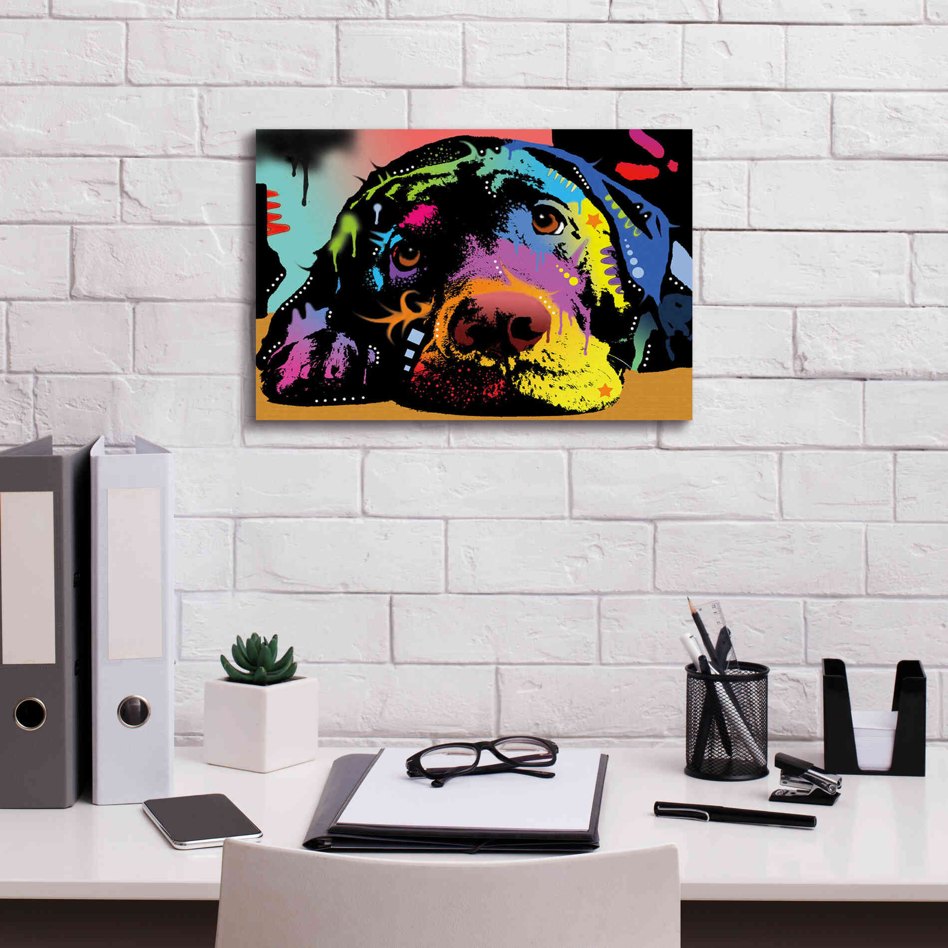 'Lying Lab' by Dean Russo, Giclee Canvas Wall Art,18x12