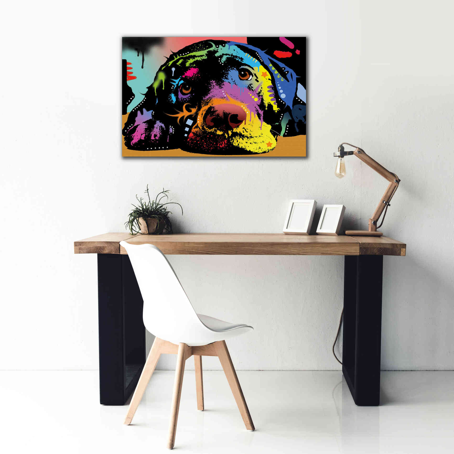 'Lying Lab' by Dean Russo, Giclee Canvas Wall Art,40x26
