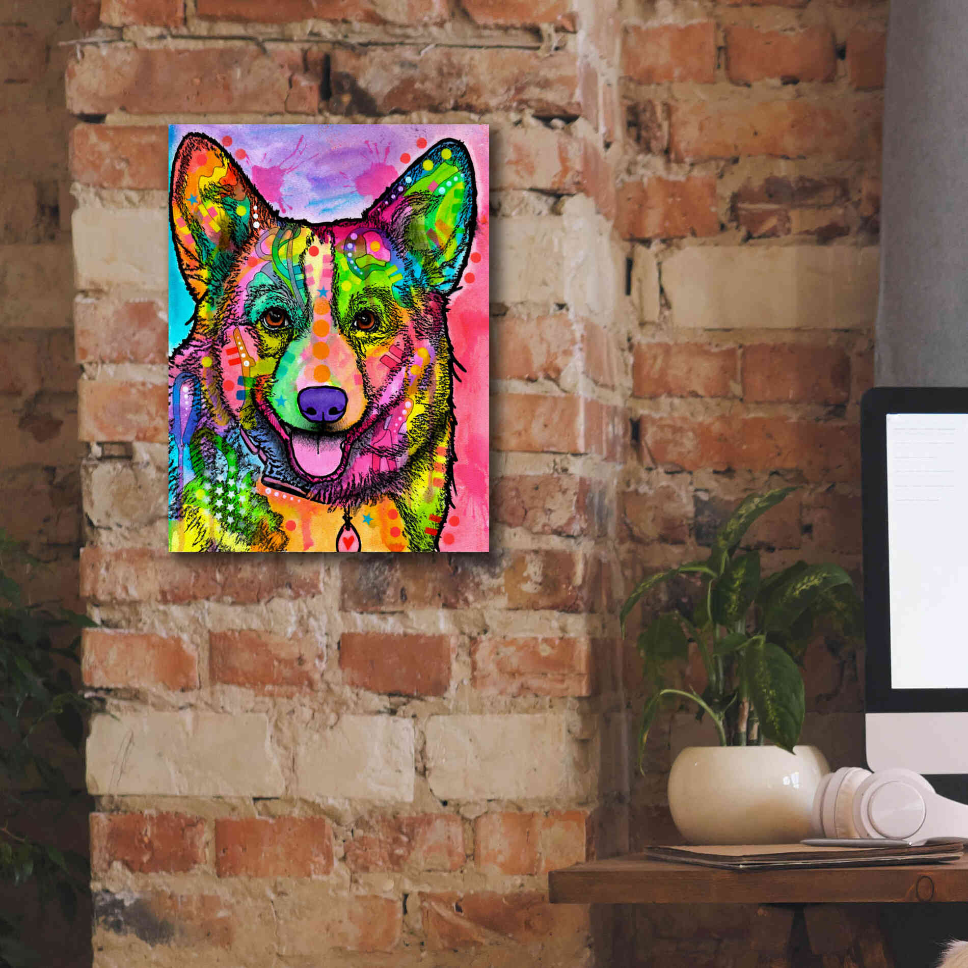 'Corgi Ii' by Dean Russo, Giclee Canvas Wall Art,12x16
