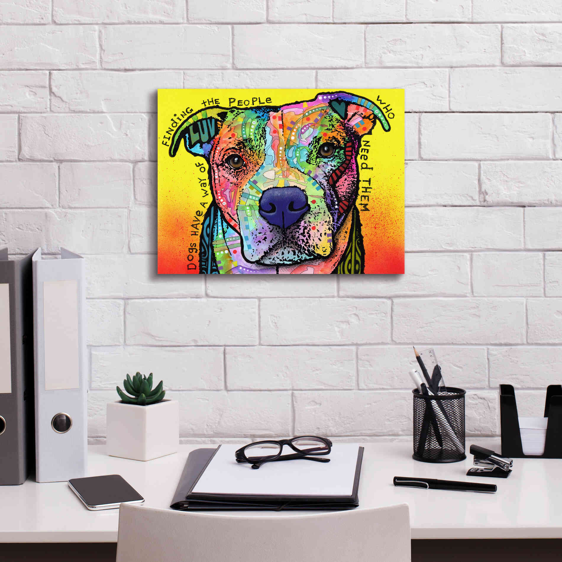 'Dogs Have A Way' by Dean Russo, Giclee Canvas Wall Art,16x12