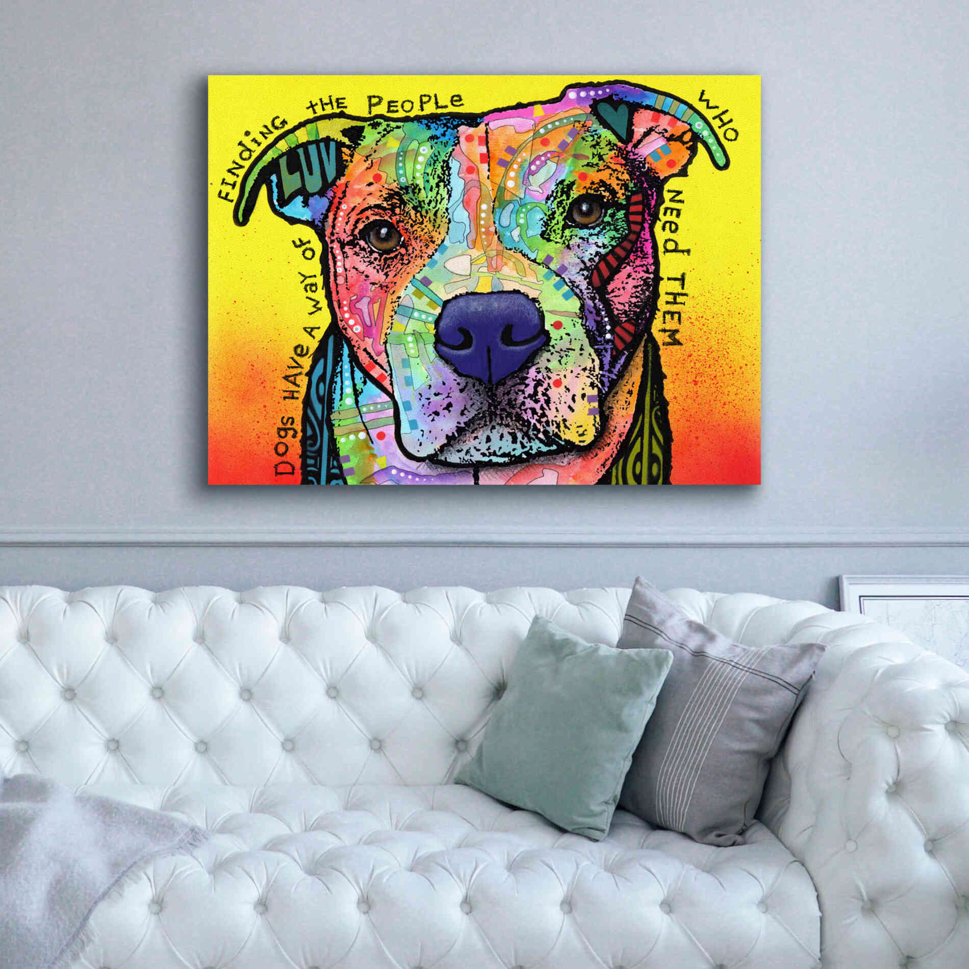 'Dogs Have A Way' by Dean Russo, Giclee Canvas Wall Art,54x40