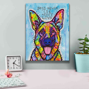 'Dogs Never Lie' by Dean Russo, Giclee Canvas Wall Art,12x16