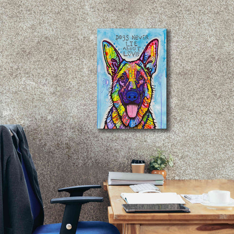 Image of 'Dogs Never Lie' by Dean Russo, Giclee Canvas Wall Art,18x26