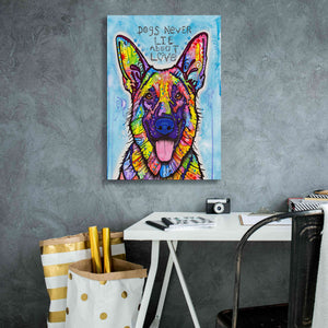 'Dogs Never Lie' by Dean Russo, Giclee Canvas Wall Art,18x26
