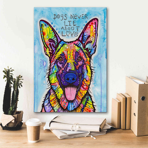 Image of 'Dogs Never Lie' by Dean Russo, Giclee Canvas Wall Art,18x26