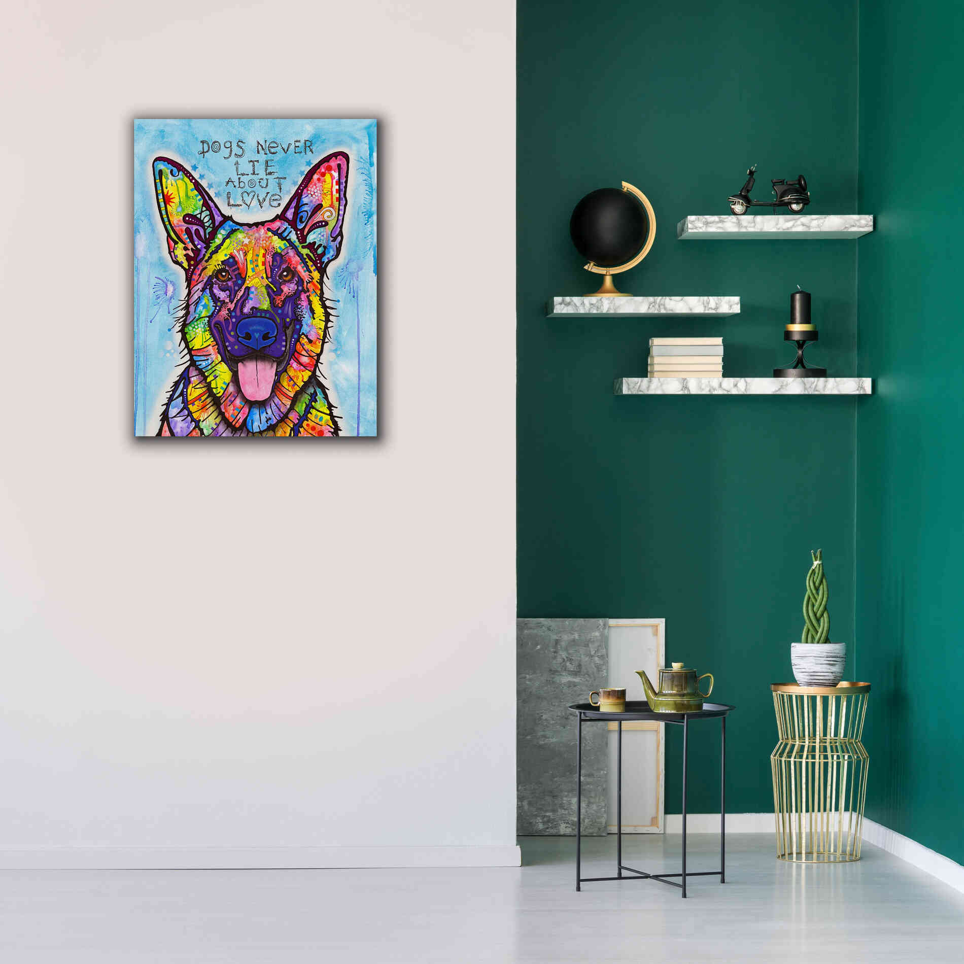 'Dogs Never Lie' by Dean Russo, Giclee Canvas Wall Art,26x34