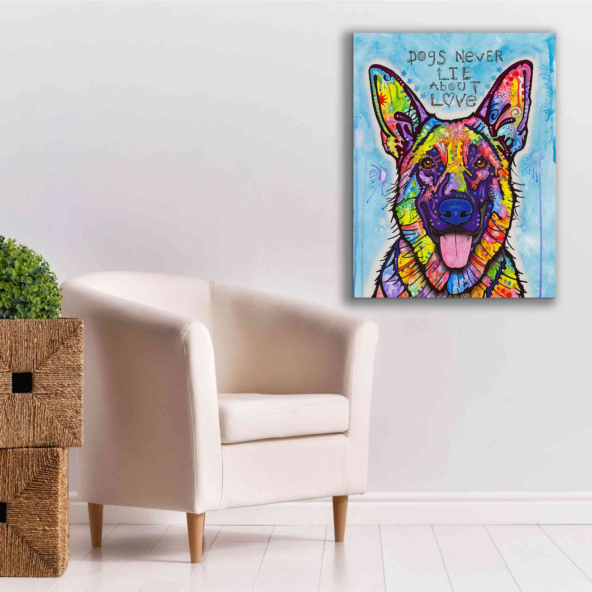 'Dogs Never Lie' by Dean Russo, Giclee Canvas Wall Art,26x34
