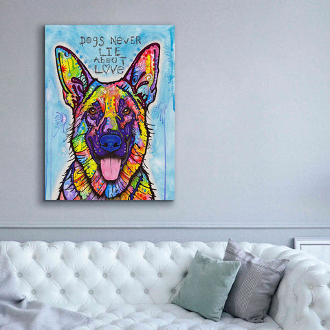 Image of 'Dogs Never Lie' by Dean Russo, Giclee Canvas Wall Art,40x54