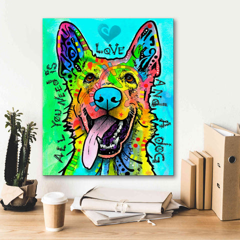 Image of 'Love And A Dog' by Dean Russo, Giclee Canvas Wall Art,20x24